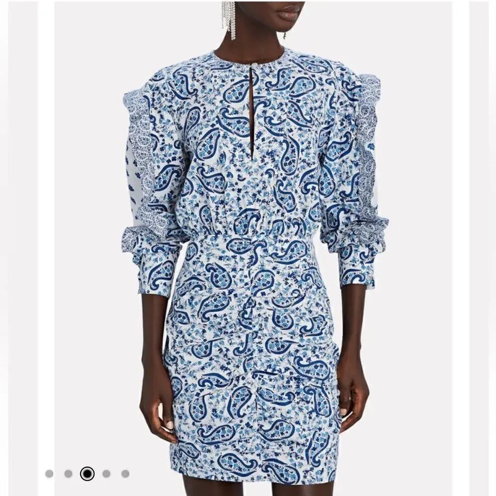 New ISABEL MARANT ÉTOILE Lexini Paisley Cotton Mini Dress Size 38/ US Medium